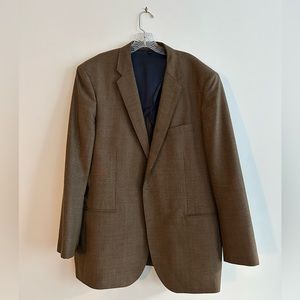 J. Crew Blazer, Brown with Light Blue Windowpane Jacket, 46R